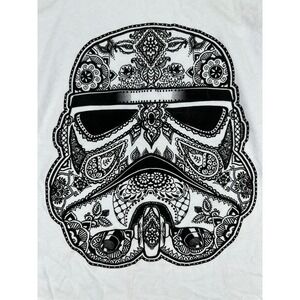 Star Wars Fifth Sun Stormtrooper Sugar Skull Tank Top White Cotton Racerback L